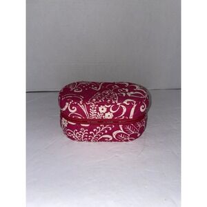 Vera Bradley Twirly Birds Pink Storage Jewelry Hard Case Travel Zip Around